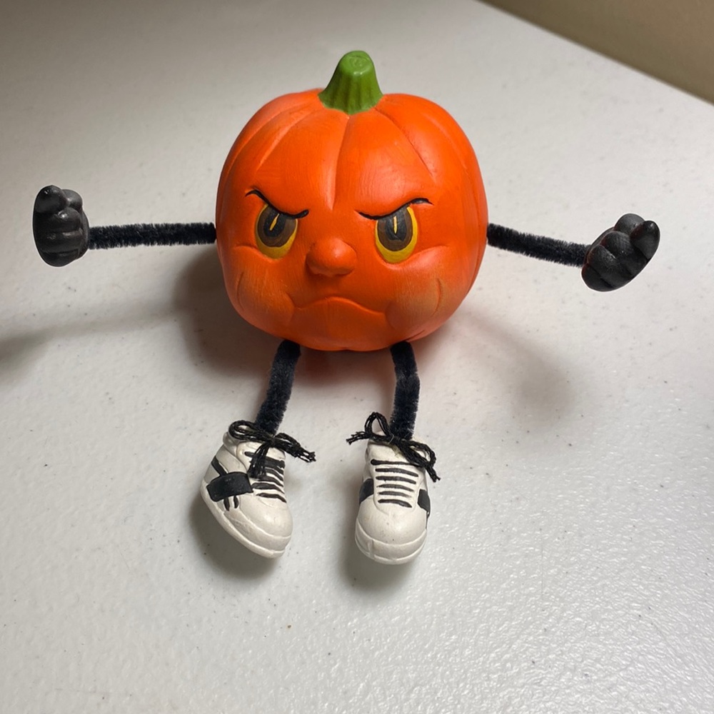 Vintage Halloween Pumpkin Ceramic Figurine